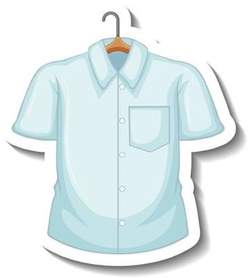 Sticker bright blue shirt with coathanger