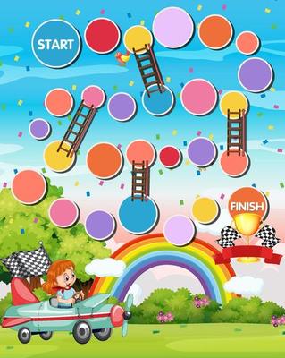 Snake and ladders game template for kindergarten kids