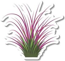 Clump of purple grass in cartoon style vector