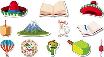 Set of different traditional objects vector