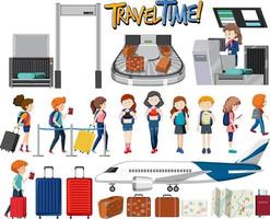 Set of traveling objects and travelers vector