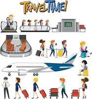 Set of traveling objects and travelers vector