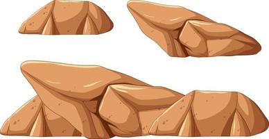 Set of brown rocks in different shapes vector