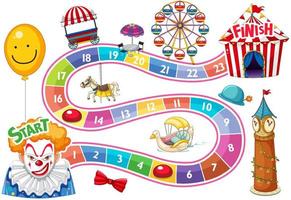 Counting number game template in circus theme vector