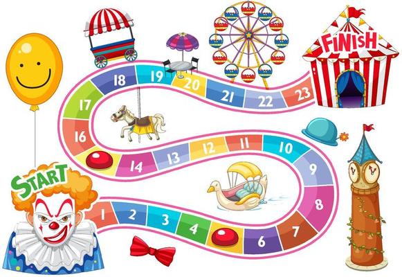 Counting number game template in circus theme