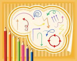 Hand drawn doodle icons with colour pencils vector