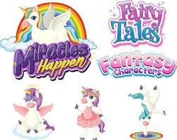 Set of fairy tale cartoon characters vector