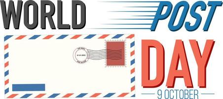 World Post Day banner with vector