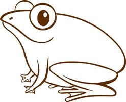 Frog in doodle simple style on white background vector