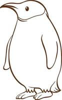 Penguin in doodle simple style on white background vector