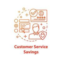 Customer service savings concept icon. Loyalty program. Customer retention, attraction idea thin line illustration. Client support. Vector isolated outline drawing