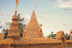 Rice paddy has been make to Pagoda by farmmer photo