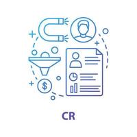 Conversion rate concept icon. CR. Sales funnel idea thin line illustration. Marketing. Website traffic. Customer retention. Vector isolated outline drawing