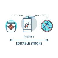 icono del concepto de pesticidas. ilustración de línea delgada de idea repelente de insectos. insecticidas control de plagas, exterminio. dibujo de contorno aislado vectorial. trazo comestible vector