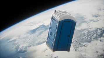 Portable street WC toilet cabin on Earth orbit video