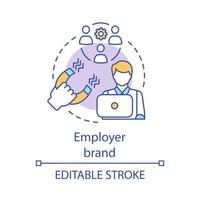 Employer brand concept icon. Talent acquisition idea thin line illustration. Right candidates attraction. Hiring skilled employee. Recruiting process. Vector isolated outline drawing. Editable stroke