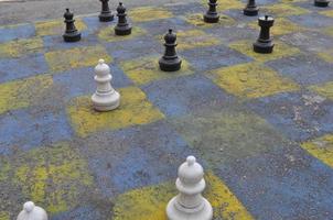 Public chessboard in Warsaw photo