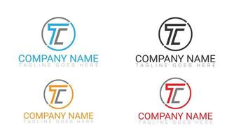 Letter T C Modern Logo Design Collection Free Vector.4 color variation T C Letter Free logo design template. vector