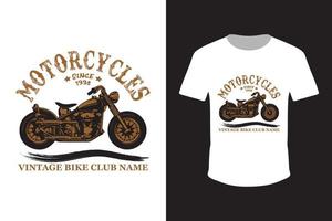 Vintage T-Shirt Motorcycle club T-shirt Design Free vector template