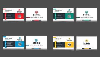 Corporate Modern business card Vector template, Flat Style Vector Illustration. 4 Color Combinations. Stationery Design and visiting card, Creative and professional business card free vector template