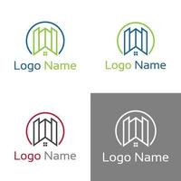 plantilla de logotipo de bienes raíces minimalista, logotipo de bienes raíces, elemento de plantilla de diseño de logotipo de edificio de arquitectura de construcción vector