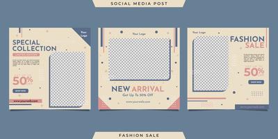 Collection of social media post banner template design. For digital marketing, promotion brand fashion, etc vector