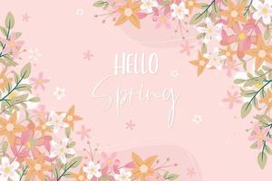 Hand drawn spring flower background vector