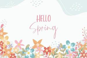 Hand drawn spring flower background vector