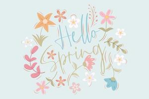 Hand drawn spring flower background vector