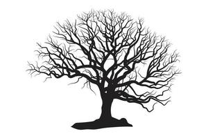 Scary dead tree silhouette image vector