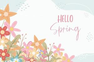 Hand drawn spring flower background vector