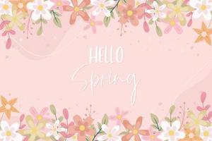 Hand drawn spring flower background vector