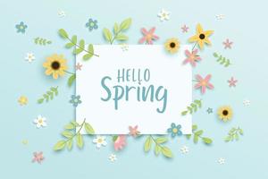 Hand drawn spring flower background