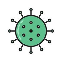 Virus icon vector in outline style. Bacteriological attack. Virology is a symbol for a medical, scientific website.