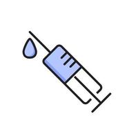 Syringe icon vector. Injection of a patient or vaccination against dangerous diseases to prevent an epidemic. vector