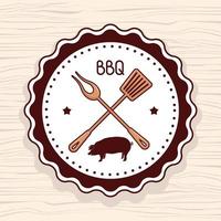 bbq seal with pork vector