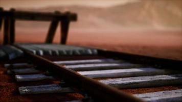 Abandoned railway tracks in the desert video