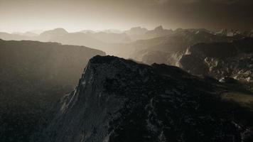 Dramatic sky over steps in a mountain. video