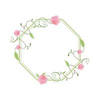 wreath roses frame vector