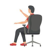 man seated in chair vector