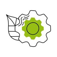 gear with eco leaf vector