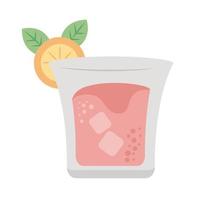 pink cocktail glass vector