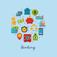 banking icons in circle vector