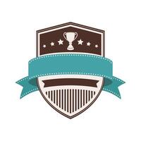 shield with trophy cup vector