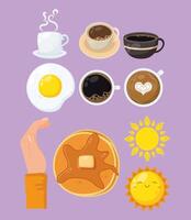 ten good morning icons vector