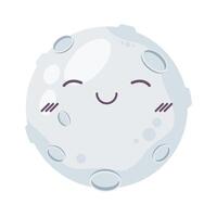 fullmoon night kawaii character vector