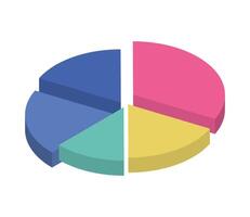 infografía de pastel de estadísticas isométricas vector