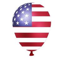 Balloon with USA flag pattern. vector