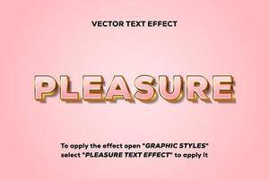 efecto de texto de placer totalmente editable vector