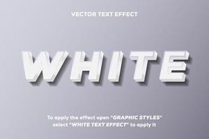 White text effect with 3d style vector